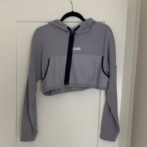 Gymshark Light Gray Crop Hoodie